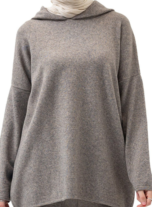 Coffee Over Size Knitted Suit - Khotwh