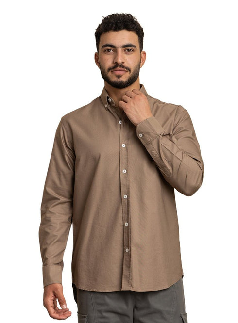 Coffee Oxford Shirt - Khotwh