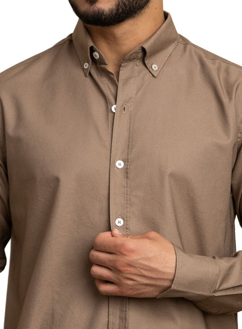 Coffee Oxford Shirt - Khotwh