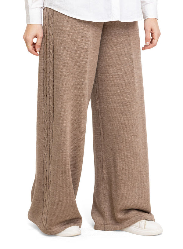 Coffee Plexus Knit Pant - Khotwh
