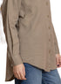 Coffee Pocket Over Size Linen Shirt - Khotwh