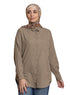 Coffee Pocket Over Size Linen Shirt - Khotwh