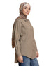 Coffee Pocket Over Size Linen Shirt - Khotwh