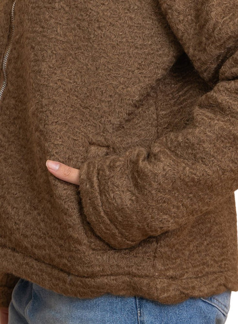 Coffee RD - Faux Fur High Neck Sweater - Khotwh