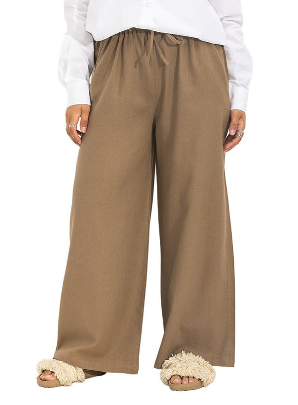 Coffee RD-Linen Pants - Khotwh