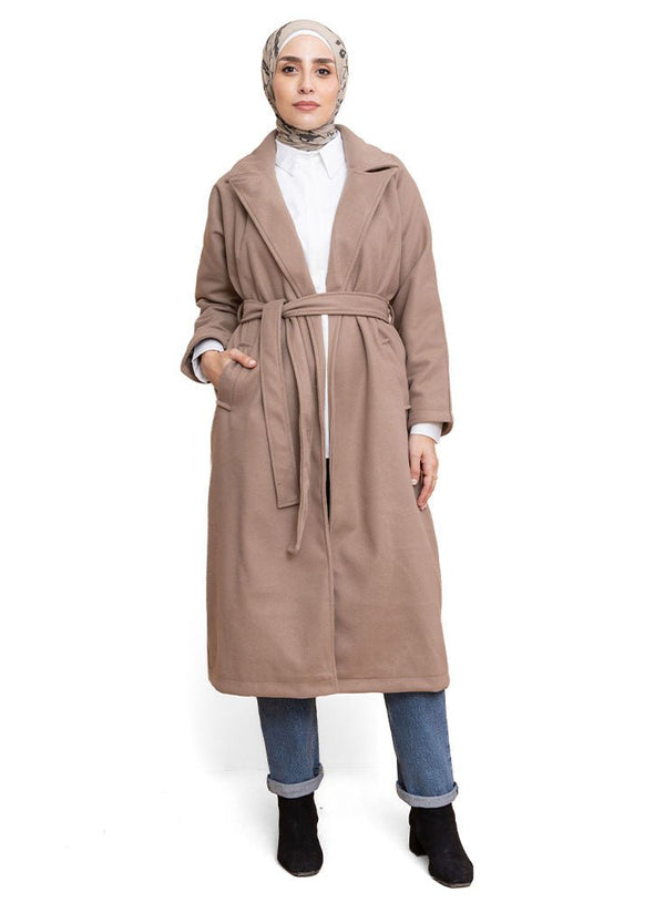 Coffee RD - Long Feather Coat - Khotwh