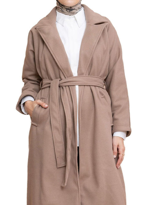 Coffee RD - Long Feather Coat - Khotwh