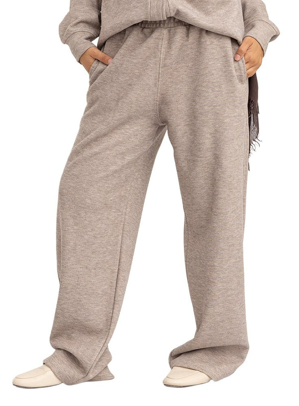 Coffee RD-Ribbed Wide Leg Pant - Khotwh