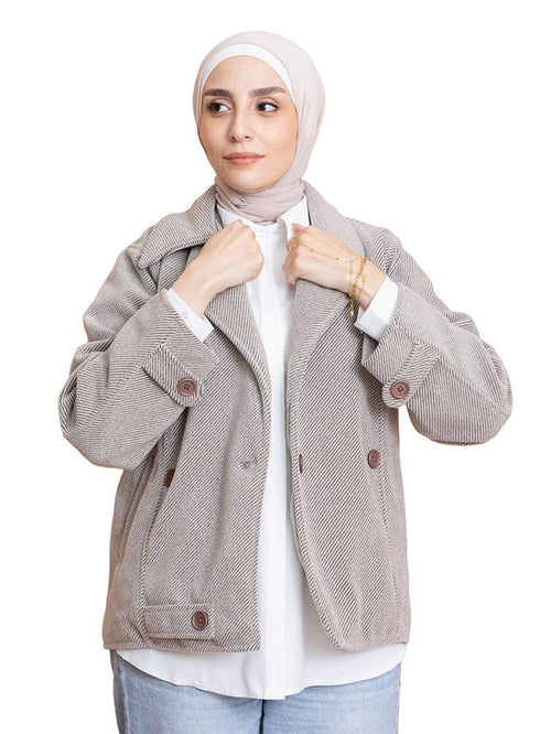 Coffee RD - Short Jacquard Jacket - Khotwh