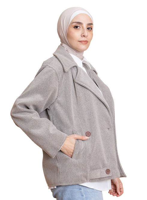 Coffee RD - Short Jacquard Jacket - Khotwh