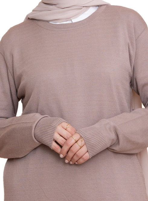 Coffee Round Knit Pullover - Khotwh