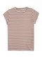 Coffee Striped Short - Sleeve - Khotwh