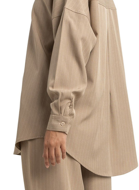 Coffee Striped Suit - Khotwh