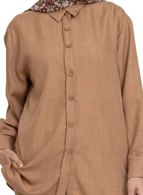 Coffee V - Linen Suit - Khotwh