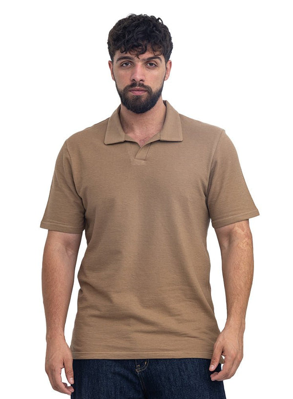 Coffee V-Neck Crunchy-Oversize T-Shirt - Khotwh