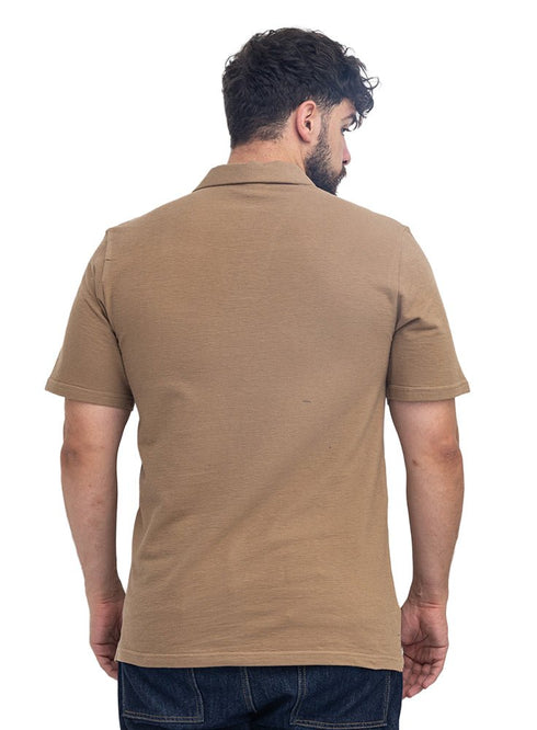 Coffee V-Neck Crunchy-Oversize T-Shirt - Khotwh