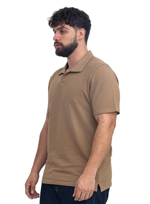 Coffee V-Neck Crunchy-Oversize T-Shirt - Khotwh