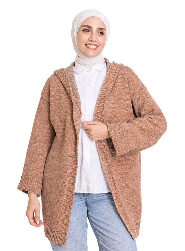 Coffee Velvet Cardigan - Khotwh