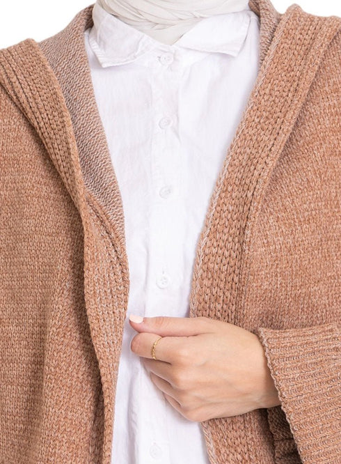 Coffee Velvet Cardigan - Khotwh