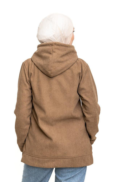 Coffee Velvet Hoodie Vent - Khotwh