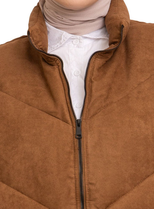 Coffee Velvet Vest - Design 3 - Khotwh