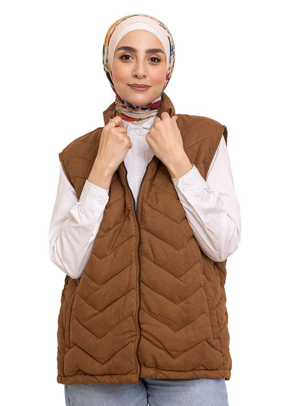 Coffee Velvet Vest - Design 4 - Khotwh