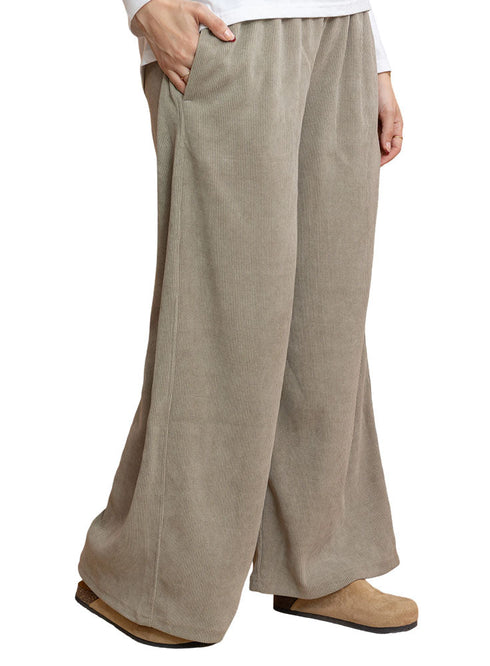 Coffee Velvet Wide Leg (W) - Khotwh
