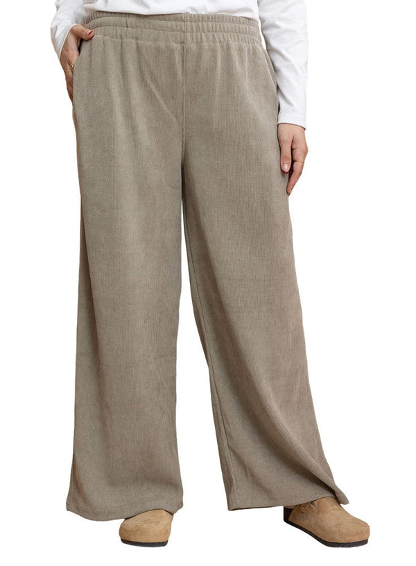 Coffee Velvet Wide Leg (W) - Khotwh