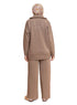 Coffee Zipper knitted Suit - Khotwh