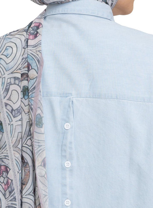 Cool Ice Button - Back Denim Shirt - Khotwh