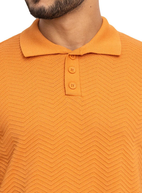 Copper Coin Design 1157Knit Polo Neck - T-Shirt - Khotwh