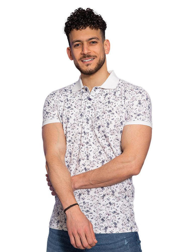 Crab - White Printed Polo - Khotwh