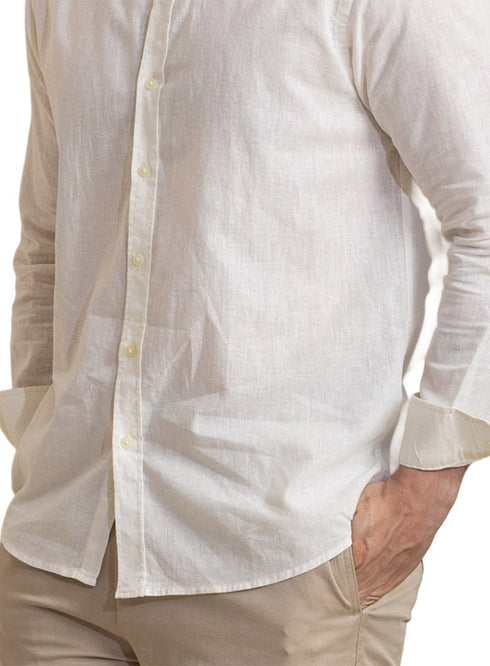 Creamy Linen Shirt - Khotwh