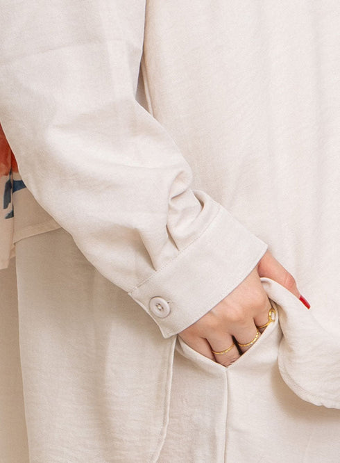 Creamy Linen Suit - Khotwh