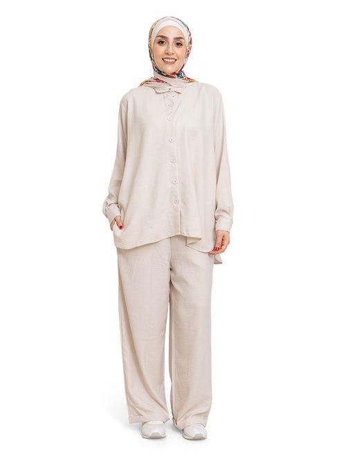 Creamy Linen Suit - Khotwh