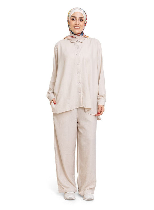 Creamy Linen Suit - Khotwh