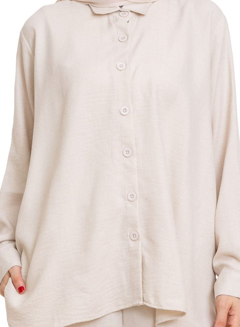 Creamy Linen Suit - Khotwh