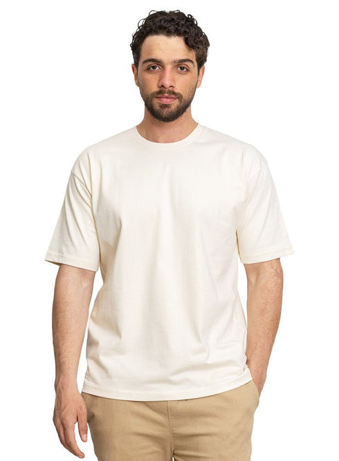 Creamy Over Size Round T-Shirt - Khotwh