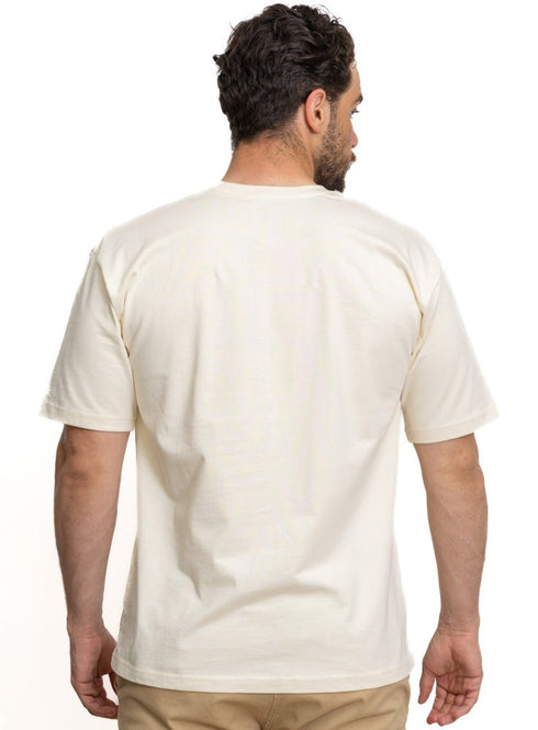 Creamy Over Size Round T-Shirt - Khotwh