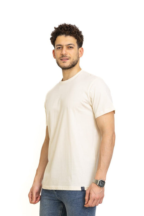 Creamy Regular Round T-shirt - Khotwh
