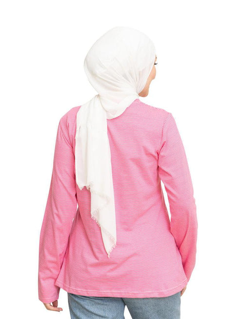 Crimson Pink Lines Long Sleeve - Khotwh