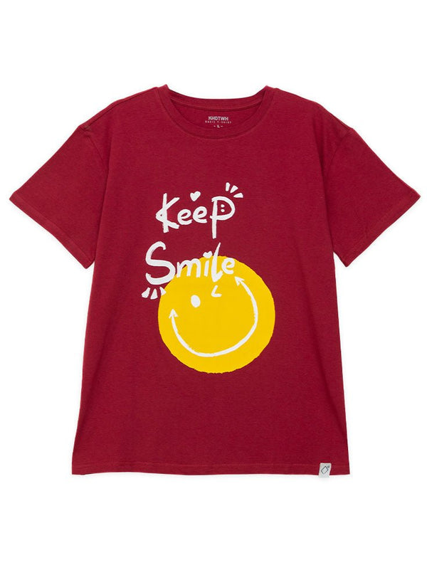 Crimson Printed O.S Short - Sleeve Design 15 - Khotwh