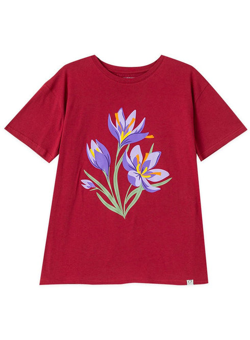 Crimson Printed O.S Short - Sleeve Design 5 - Khotwh