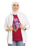 Crimson Printed O.S Short - Sleeve Design 5 - Khotwh