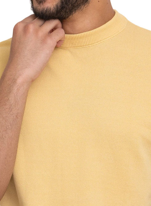 Cyber Yellow Design 1151Knit Round T-Shirt - Khotwh