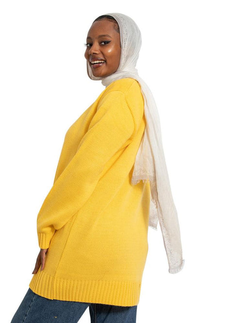Cyber - Yellow E - Basic Pocket Cardigan - Khotwh