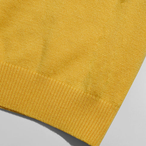 Cyber Yellow V - Neck Knit Pullover - Khotwh