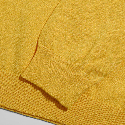 Cyber Yellow V - Neck Knit Pullover - Khotwh