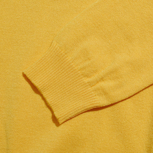 Cyber Yellow V - Neck Knit Pullover - Khotwh