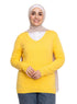 Cyber Yellow V - Neck Knit Pullover - Khotwh